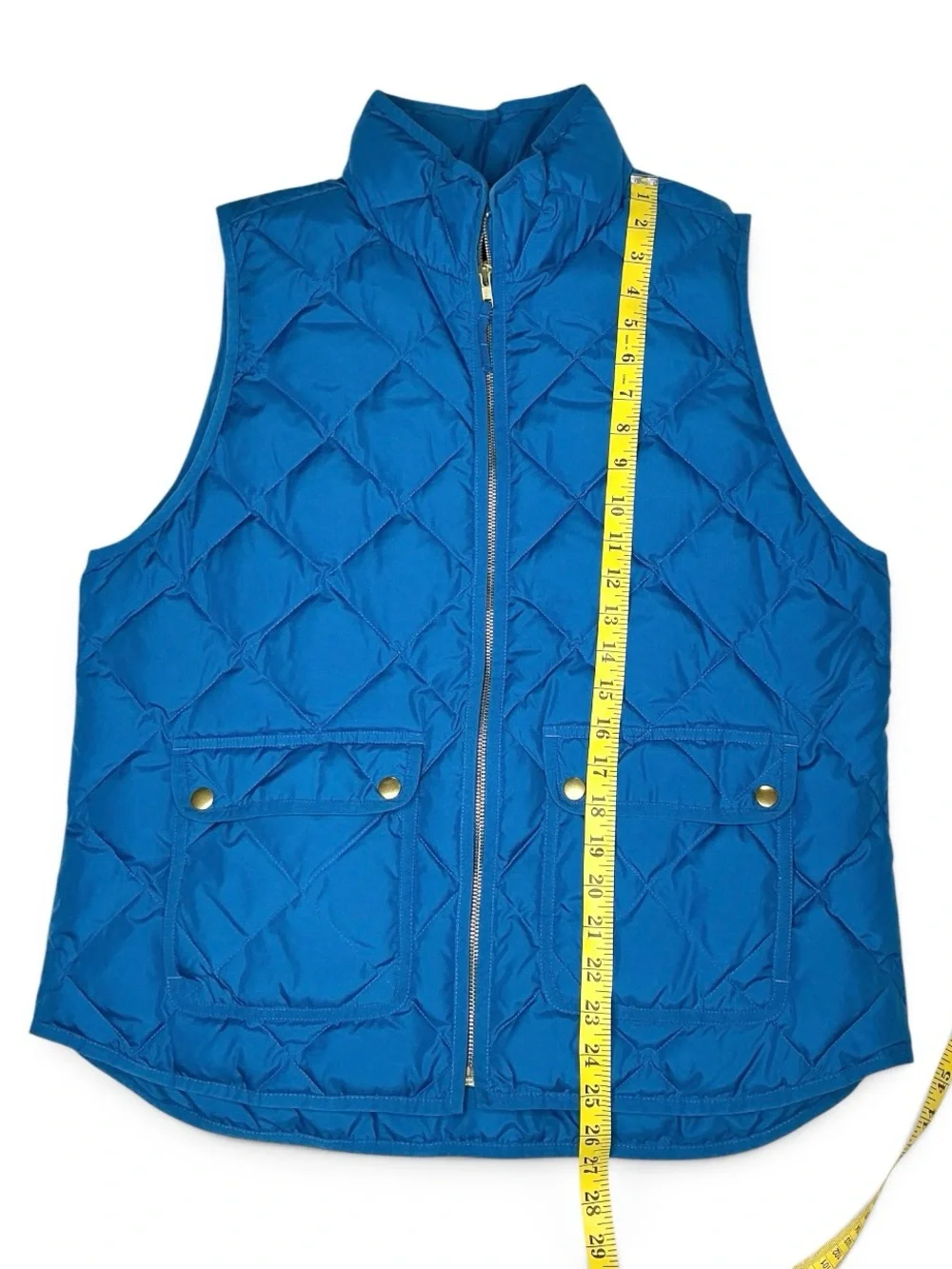 J.Crew Quilted Down Blue Puffer Vest 70% Down Style 02725 Size XL